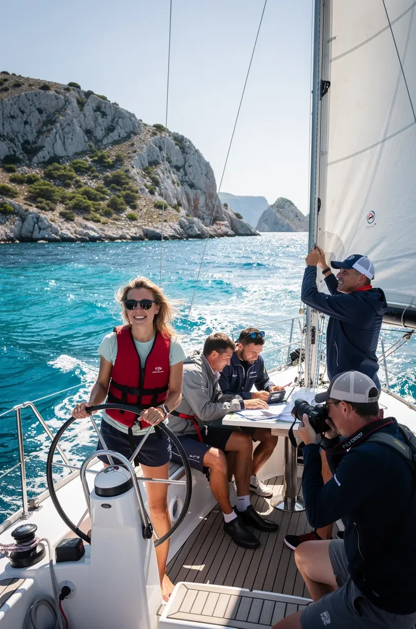 Pogled iz zraka na mrežu marina i popularnih zaustavljanja duž jadranske obale.